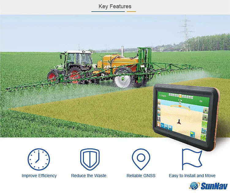 Продается Sunnav AG100 с широкоэкранной навигацией Android для оборудования точного земледелия. 4