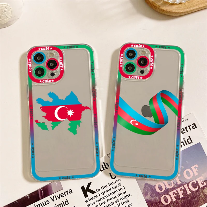 Чехол для телефона с флагом Азербайджана Buta для iPhone 11 12 13 Mini Pro Max 14 Pro Max Case Shell 0