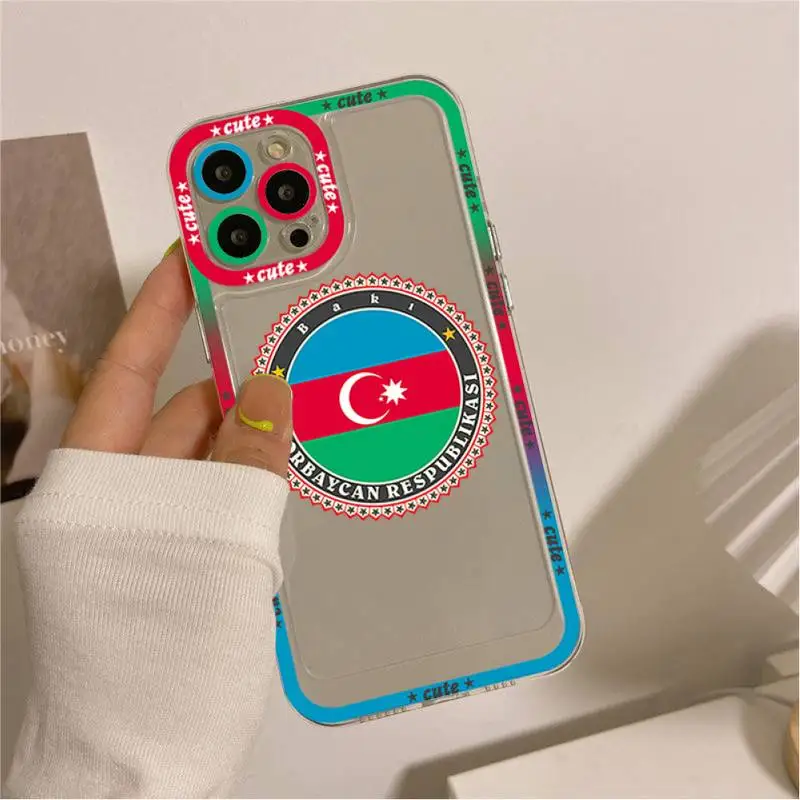 Чехол для телефона с флагом Азербайджана Buta для iPhone 11 12 13 Mini Pro Max 14 Pro Max Case Shell 1