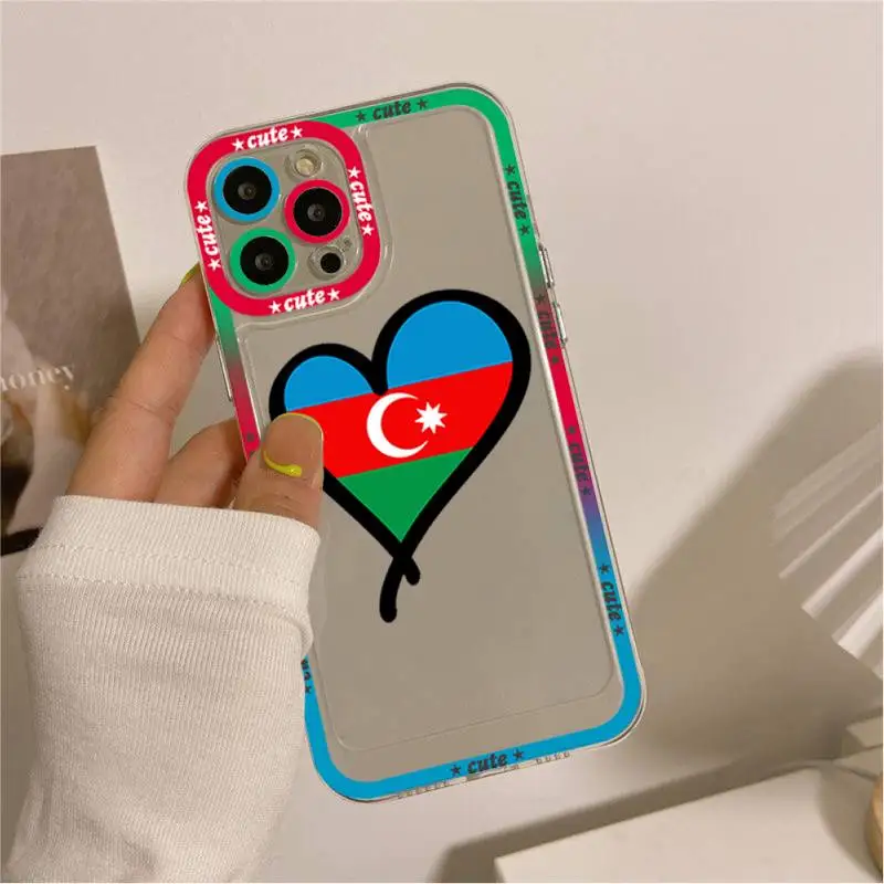 Чехол для телефона с флагом Азербайджана Buta для iPhone 11 12 13 Mini Pro Max 14 Pro Max Case Shell 3