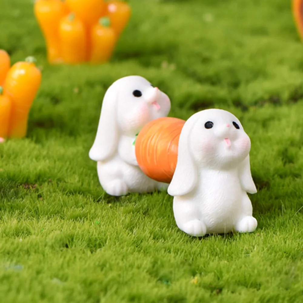 Кукольные миниатюры Kawaii Rabbit, милые украшения для дома, украшения для сада, Пасхальные украшения, Пасхальные украшения 2