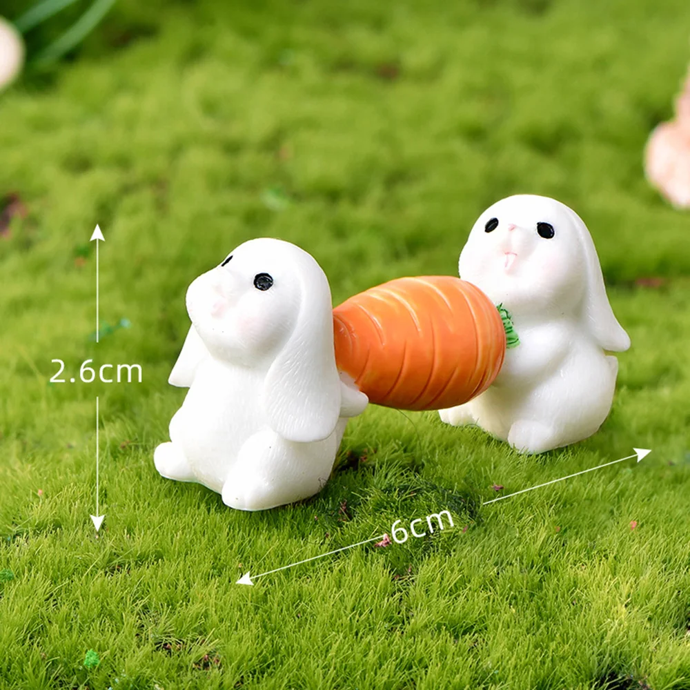 Кукольные миниатюры Kawaii Rabbit, милые украшения для дома, украшения для сада, Пасхальные украшения, Пасхальные украшения 4