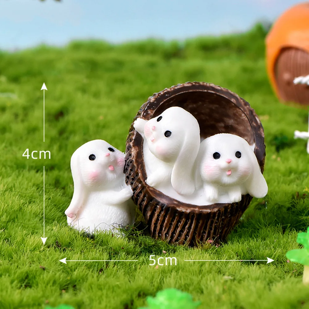 Кукольные миниатюры Kawaii Rabbit, милые украшения для дома, украшения для сада, Пасхальные украшения, Пасхальные украшения 5