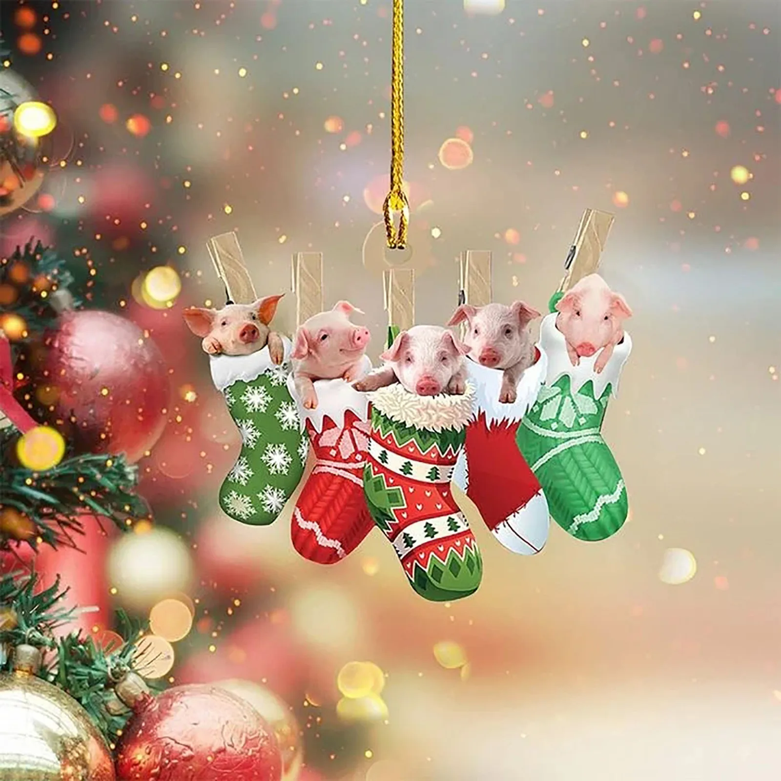 2023 Новогодний подарок Елочные украшения гномы Деревянные подвески Рождественские украшения для дома Noel # 50g 1