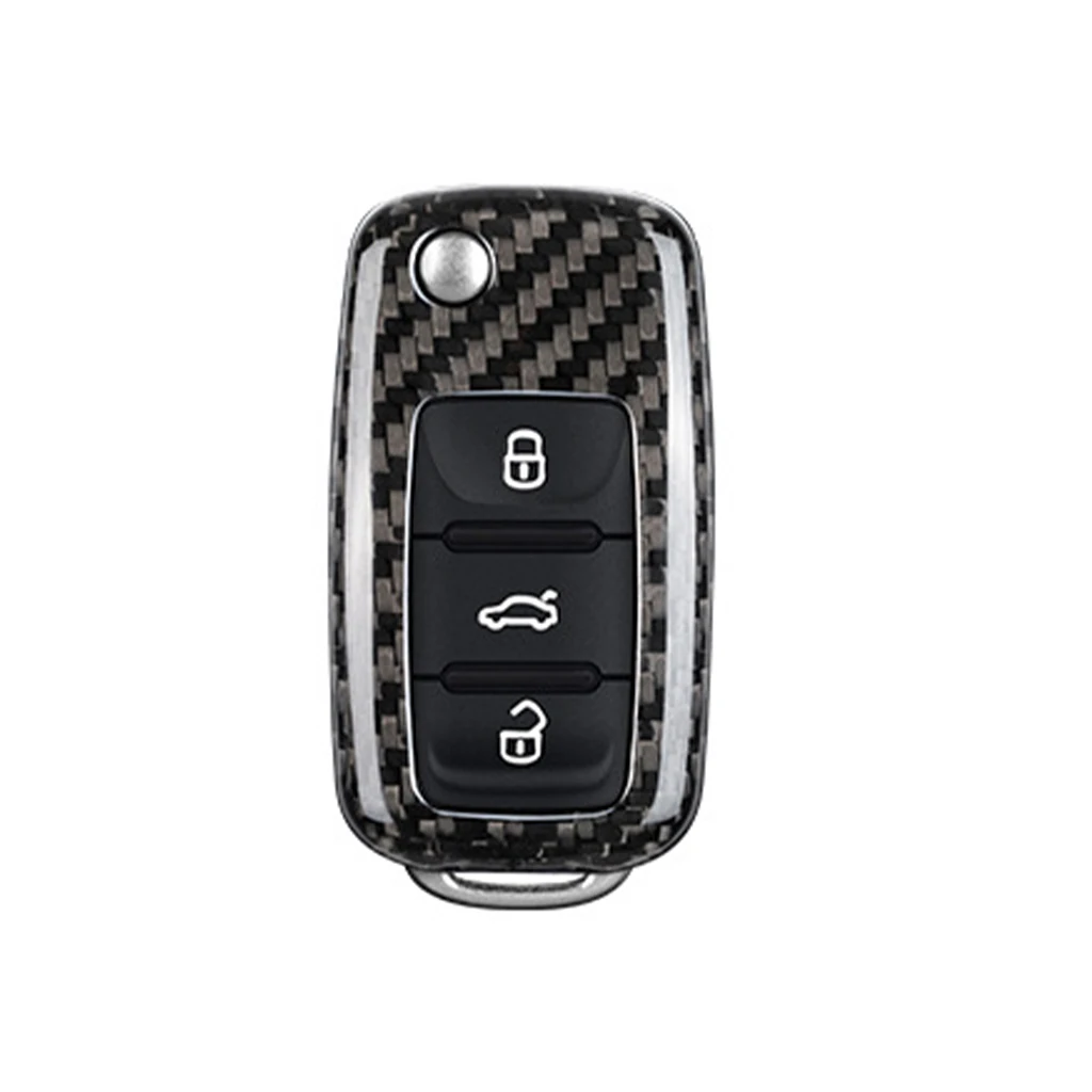 1 Комплект Чехла Для Ключей Автомобиля Из Углеродного Волокна, Пригодный Для Volkswagen Sagitar Lavida Tiguan Golf Lamando, Защитный чехол Для ключей 0