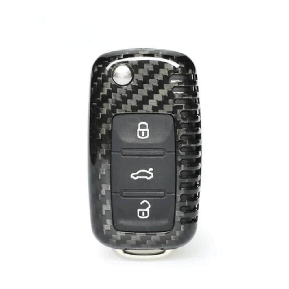 1 Комплект Чехла Для Ключей Автомобиля Из Углеродного Волокна, Пригодный Для Volkswagen Sagitar Lavida Tiguan Golf Lamando, Защитный чехол Для ключей 1