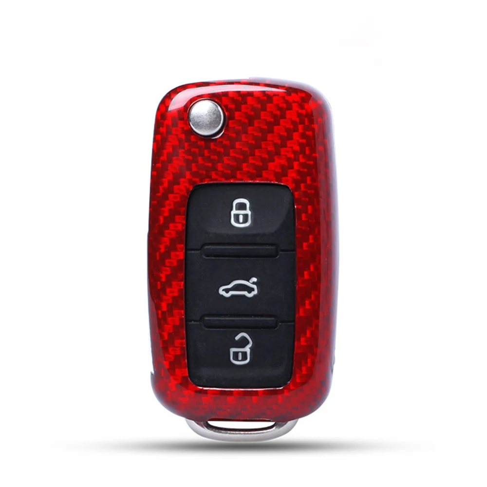 1 Комплект Чехла Для Ключей Автомобиля Из Углеродного Волокна, Пригодный Для Volkswagen Sagitar Lavida Tiguan Golf Lamando, Защитный чехол Для ключей 2