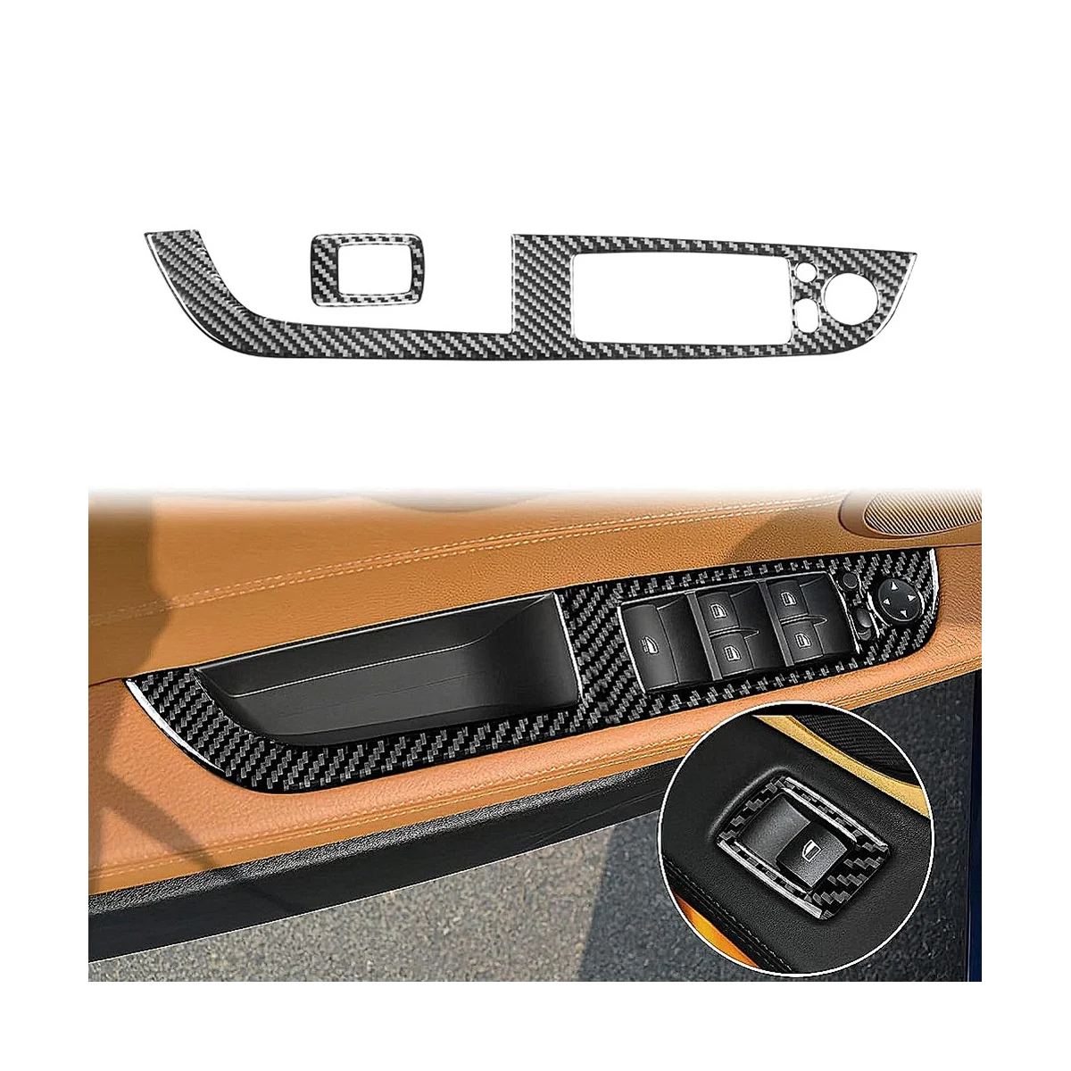 Для BMW Z4 E89 2009-2016 Автомобильный стеклоподъемник из углеродного волокна, переключатель панели управления, накладка, наклейка, аксессуары с кнопкой 3