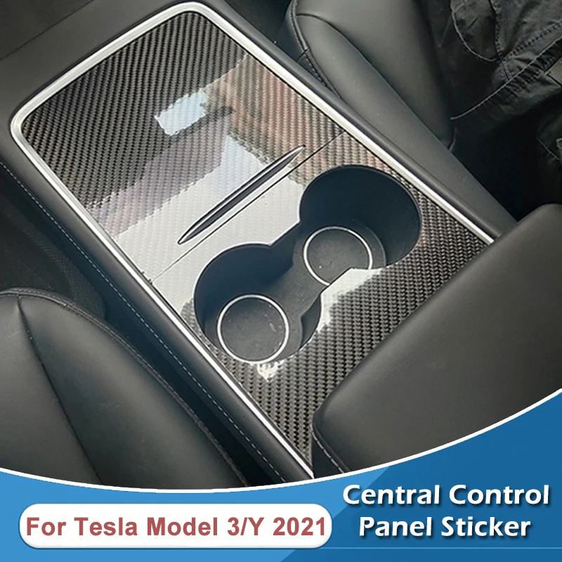 Защитная наклейка центральной панели управления автомобиля наклейка для модификации интерьера автомобиля для Tesla Model 3 /Y 2021 3