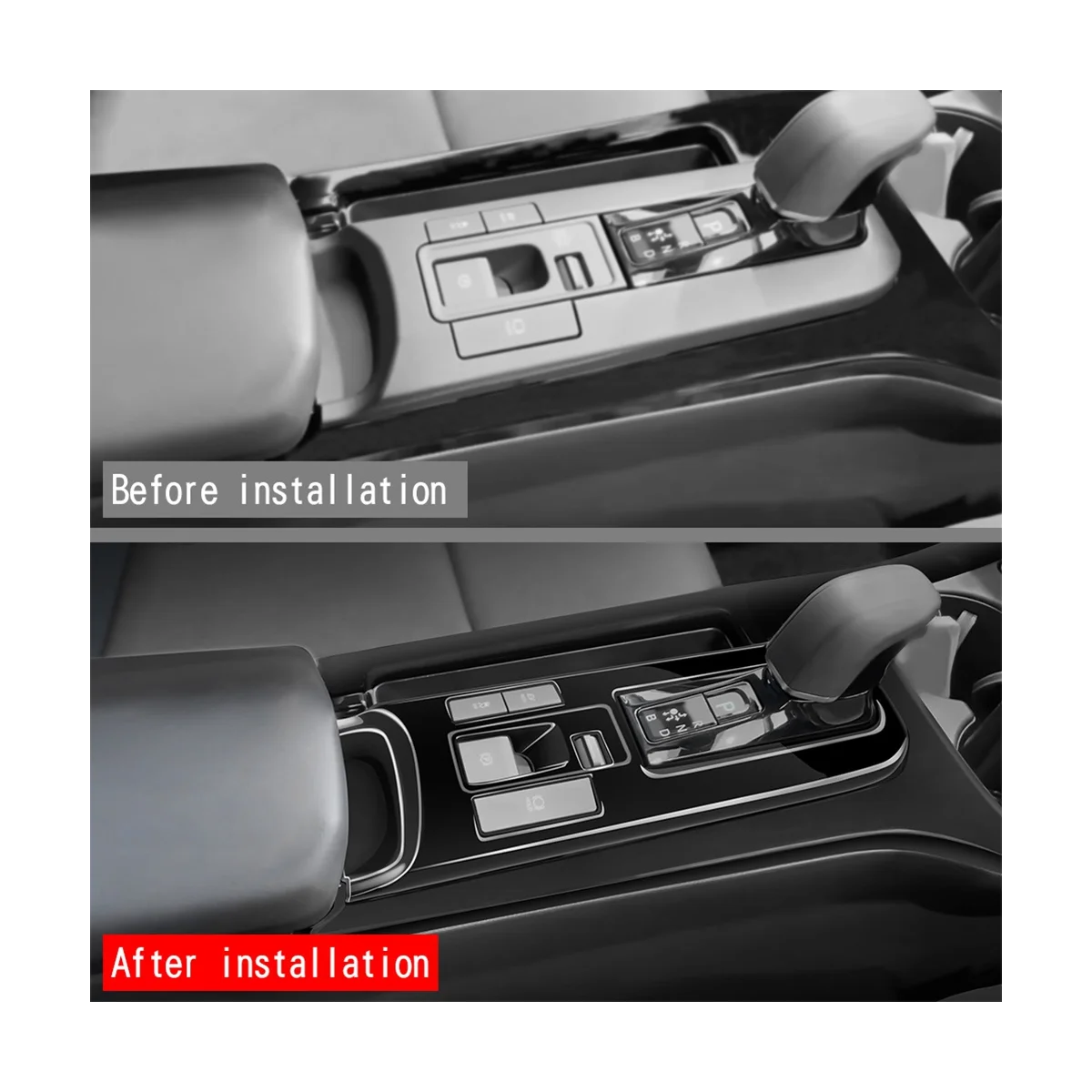 Автомобильная ярко-черная панель центрального управления переключением передач Модификация интерьера для Toyota Prius 60 серии 2020-2023 1