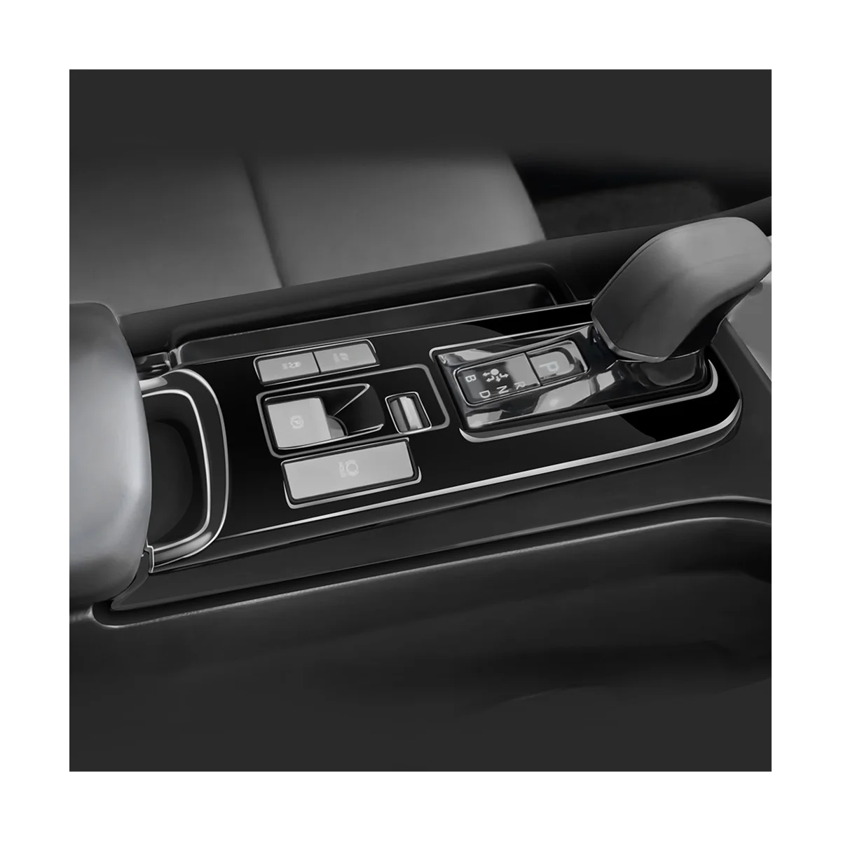 Автомобильная ярко-черная панель центрального управления переключением передач Модификация интерьера для Toyota Prius 60 серии 2020-2023 3