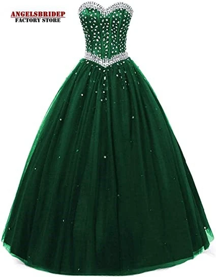 Angelsbridep Милое бальное платье из тюля, пышное платье, Vestidos De 15 Anos, Роскошные кристаллы, расшитое бисером, платье Sweet 16 0