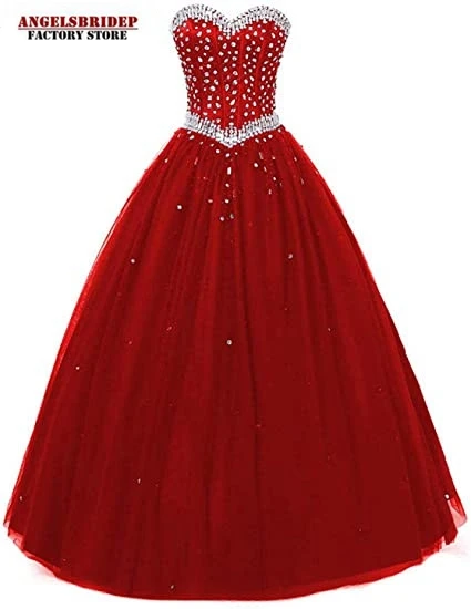 Angelsbridep Милое бальное платье из тюля, пышное платье, Vestidos De 15 Anos, Роскошные кристаллы, расшитое бисером, платье Sweet 16 3