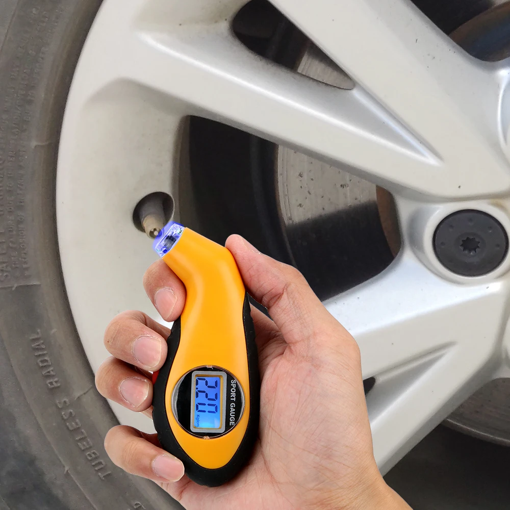 Датчик давления воздуха в шинах для автомобиля, мотоцикла, автомобильных шин, Манометр, барометры, тестовый инструмент, электронный цифровой ЖК-дисплей 1