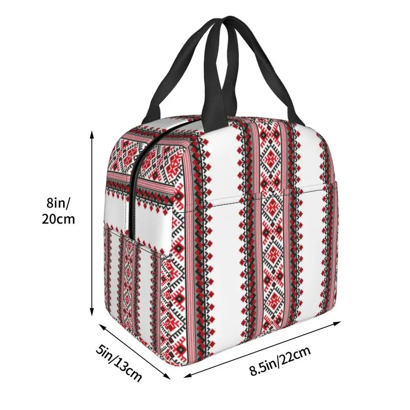Украина, Вышиванка, Изолированные сумки для ланча в богемном геометрическом стиле, термоохладитель Bento Box School 2