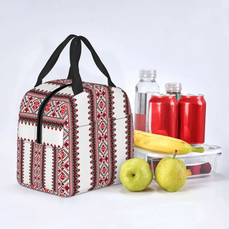 Украина, Вышиванка, Изолированные сумки для ланча в богемном геометрическом стиле, термоохладитель Bento Box School 4