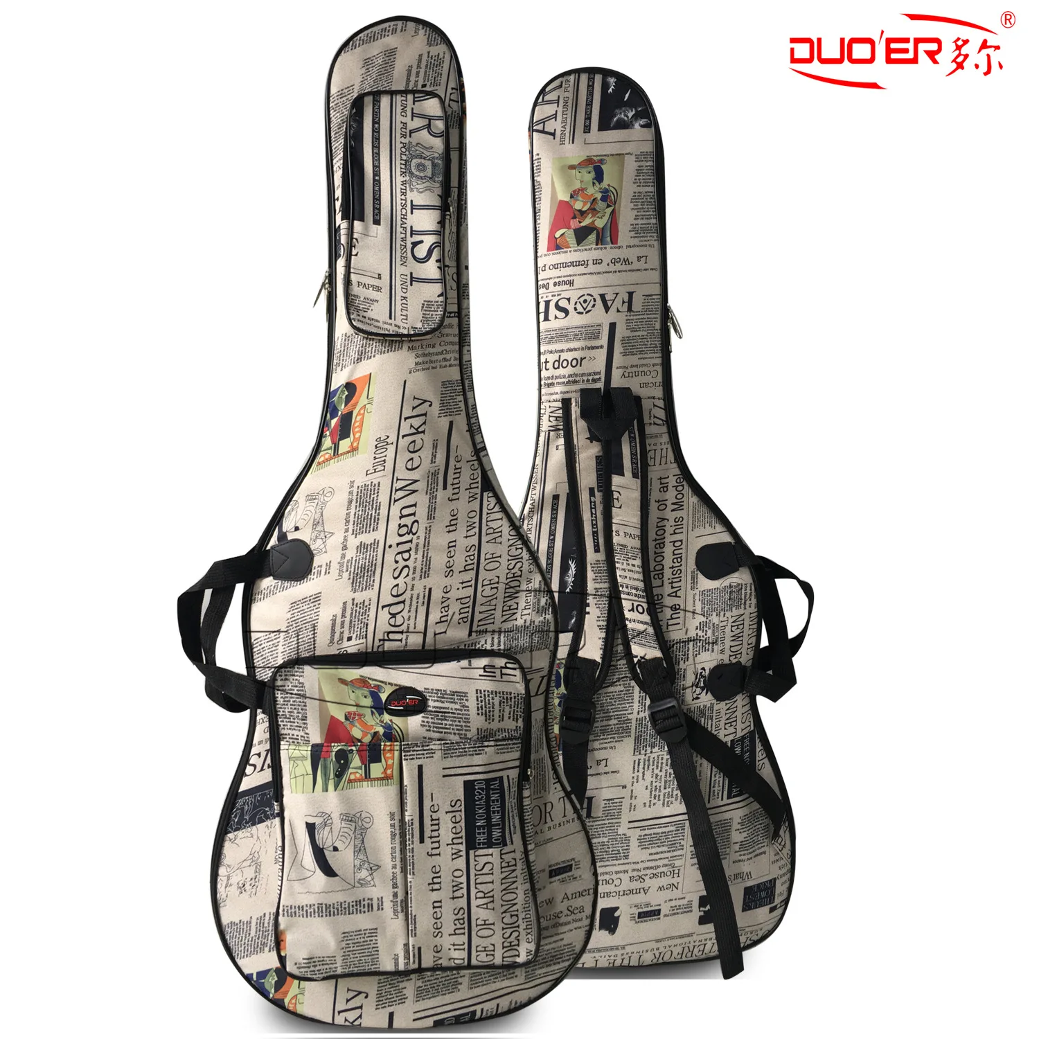 Чехол для электрогитары из ткани Оксфорд, Камуфляжный электрический бас, Двойные ремни, водонепроницаемый рюкзак с утолщением 600D 1