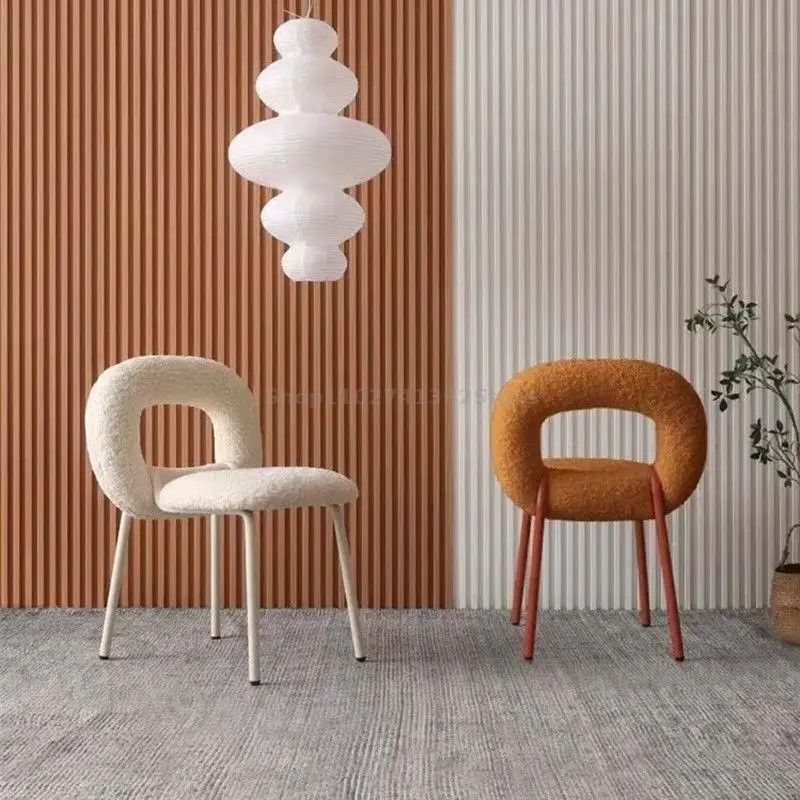 Ins Скандинавский Дизайнерский стул для пончиков, Модные Креативные Обеденные стулья, стул для барашка в средневековом стиле со спинкой, Табурет для макияжа 1