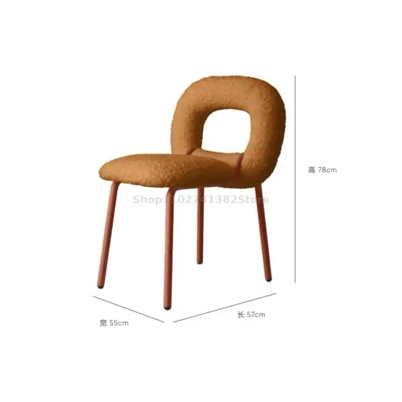 Ins Скандинавский Дизайнерский стул для пончиков, Модные Креативные Обеденные стулья, стул для барашка в средневековом стиле со спинкой, Табурет для макияжа 5