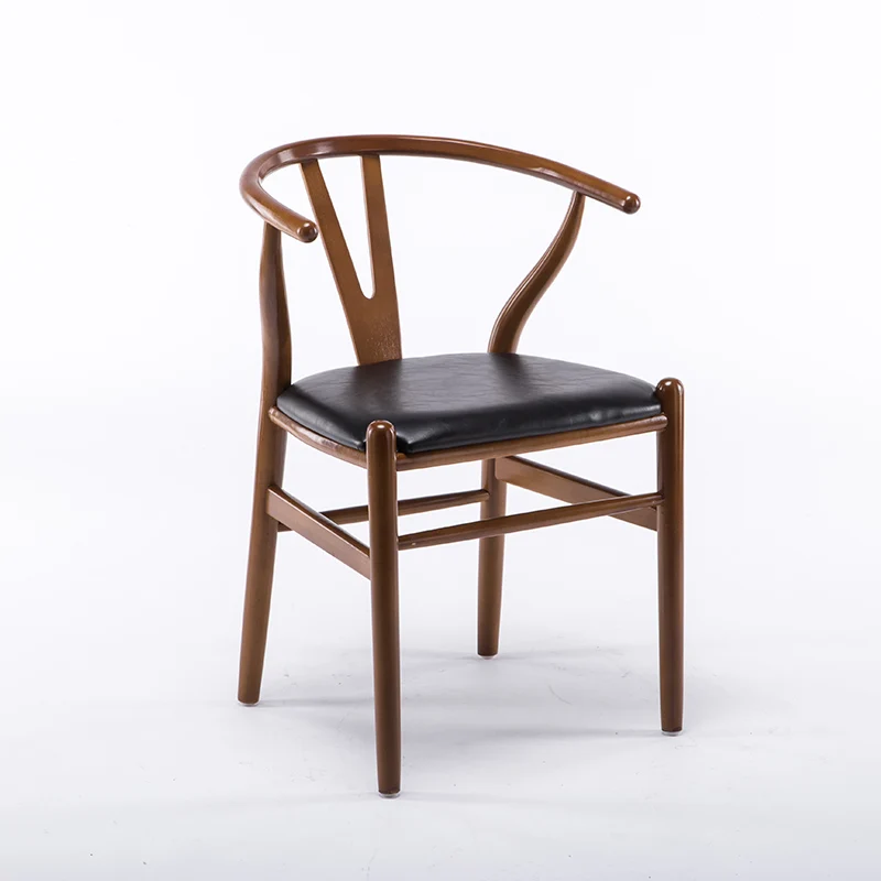 Свадебные обеденные стулья с поддержкой спины, Дерево для гостиной, Черное антикварное кожаное дизайнерское кресло для отдыха, Офисная мебель для дома Sillas 1