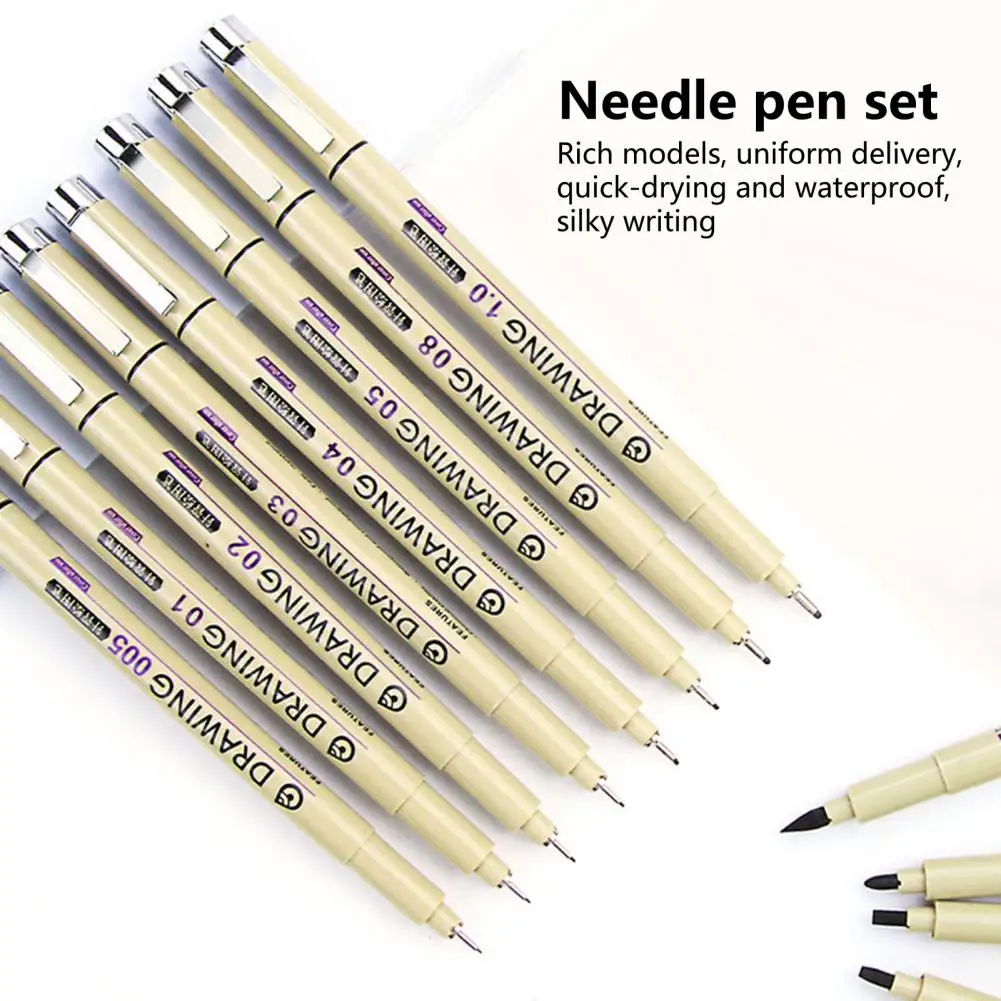 Ручка для рисования 12шт, удобная ручка, четкие линии, плавное написание, металлический зажим, ручка для рисования микротонких линий, товары для дома 0