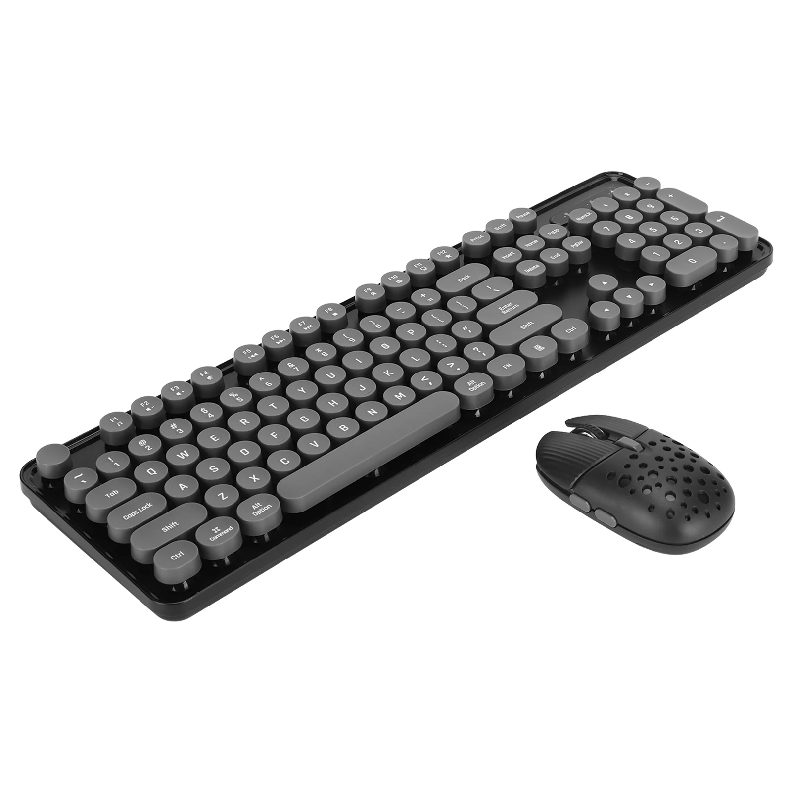 Беспроводная ретро клавиатура и мышь 2.4G, однотонная клавиатура с круглыми клавишными колпачками, 800 1600 2400 точек на дюйм, мышь для дома 2