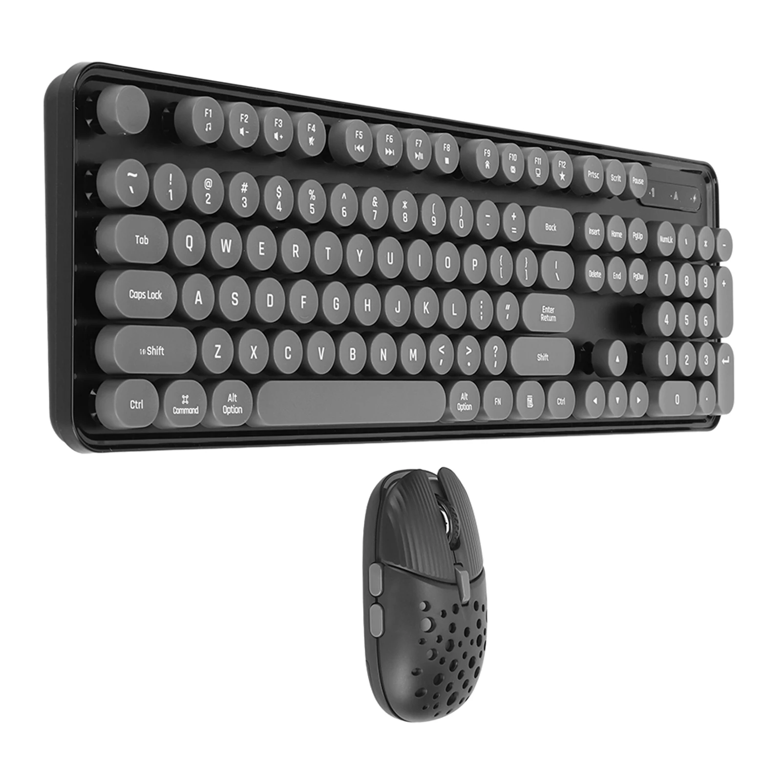 Беспроводная ретро клавиатура и мышь 2.4G, однотонная клавиатура с круглыми клавишными колпачками, 800 1600 2400 точек на дюйм, мышь для дома 3
