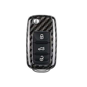 1 Комплект Чехла Для Ключей Автомобиля Из Углеродного Волокна, Пригодный Для Volkswagen Sagitar Lavida Tiguan Golf Lamando, Защитный чехол Для ключей