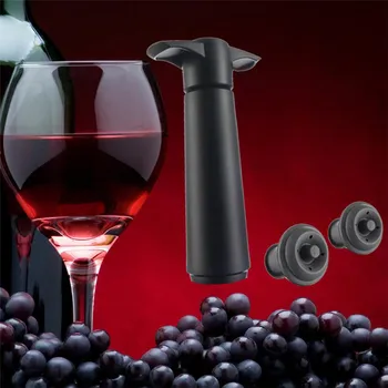 1 Комплект вакуумных пробок для бутылок с вином, 1 насос + 2 колпачка, герметизирующие крышки для бутылок с вином, силиконовые пробки для вин