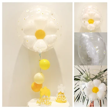 1 шт. мини-воздушные шары из фольги с маргаритками, свадебные шары с белым подсолнухом, украшения для детского Дня рождения, Реквизит для фотосессии в душе ребенка.