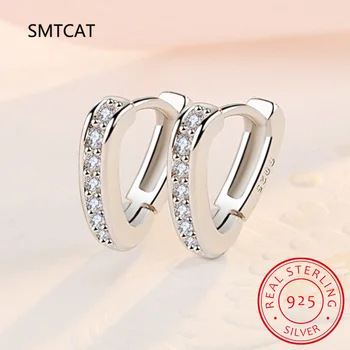 100% Настоящее серебро 925 Пробы, серьги-кольца в виде сердца для женщин, ювелирные изделия для помолвки Oorbellen Brincos SCE868