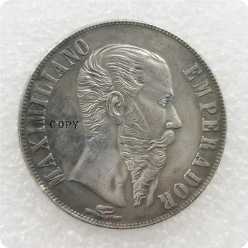 1866 Мексика, 1 Песо - Монеты Копии Максимилиано I