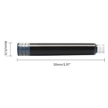 1XCB 50 шт Заправляемый картридж с гладкими чернилами для ручки Диаметром отверстия 3,4 мм Черный/Синий/Черно-синий/красный для школьников