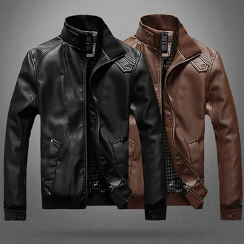 2023 Куртка из искусственной кожи для мужчин, осень-весна, мужская мода для фитнеса, мужское пальто со стоячим воротником, мотоциклетная куртка, повседневные тонкие пальто