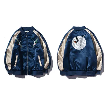 2023 Осенние куртки-бомберы, мужское пальто с вышивкой, уличная одежда Yokosuka Sukajan, Япония, мужская бейсбольная одежда Осень