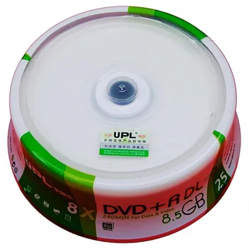 25 Штук чистых белых поверхностей для струйной печати 8X DVD + R DL Двухслойный записываемый дисковый носитель объемом 8,5 ГБ DVD-диск