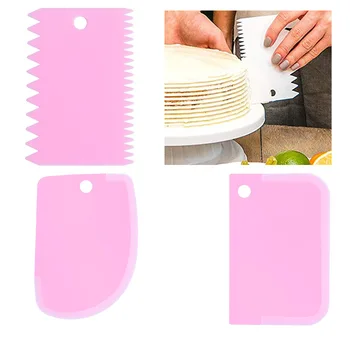 3шт Скребок для торта Пластиковые инструменты для выпечки Пластиковый скребок для крема Формочка для теста для кремового торта Принадлежности для выпечки Кондитерских изделий Кухонные гаджеты