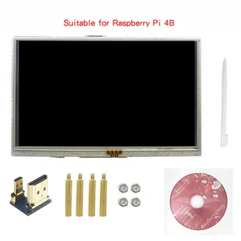 5-Дюймовые Сенсорные Экраны Модуль ЖК-дисплея с 4-Проводными Резистивными Сенсорными Экранами Для Raspberry Pi 4 Model B Сенсорные Экраны Прямая Поставка Новый