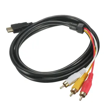 5 Футов 1080P HDTV HDMI Штекер к 3 RCA Аудио Видео AV кабель Шнур Адаптер Конвертер Разъем Компонентный Кабельный провод для HDTV НОВЫЙ