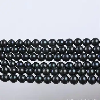 9-10 мм Круглая форма, черный цвет, жемчужная нить, ювелирный материал, изготовление ювелирных изделий