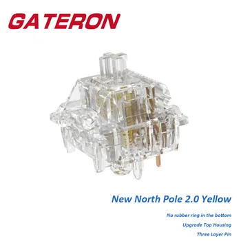 GATERON New North Pole 2.0 Желтый Переключатель Трехслойный 5 Контактный SMD RGB Линейная Механическая Клавиатура DIY С Предварительной Смазкой