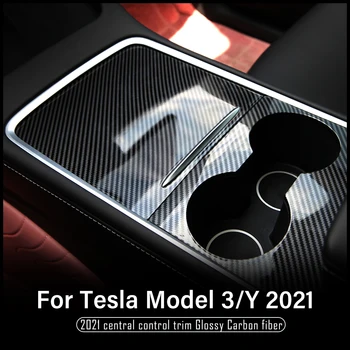 Heenvn Для Tesla Model 3 2021 Аксессуары для салона автомобиля Модель Y Накладка центрального управления Защитно-декоративная Модель Третья Новая