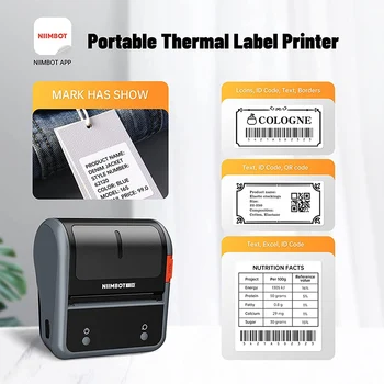 NIIMBOT B3S, 3-дюймовый принтер этикеток со штрих-кодом, карманный производитель этикеток, беспроводной термопринтер для одежды, ювелирных изделий, коммерческих этикеток.