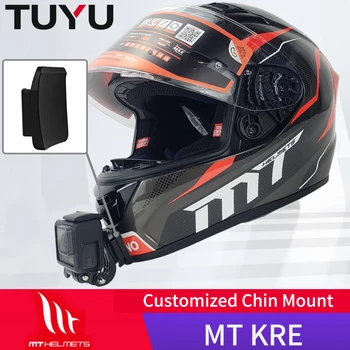 TUYU Camsteer Индивидуальный Алюминиевый ЧПУ Испанский Шлем MT KRE с Креплением для Подбородка для GoPro Max Hero10 9 Insta360One X2 3 DJI SJCAM Camera