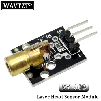 WAVTZT KY-008 3pin 650 нм красный лазерный передатчик точечный диодный модуль с медной головкой для Arduino AVR PIC DIY