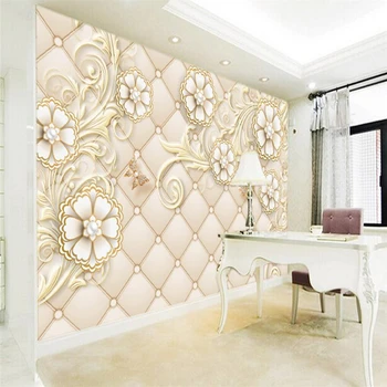 beibehang Custom новая рельефная трехмерная 3D жемчужная цветочная настенная роспись на мягком фоне обои для домашнего декора 3D фреска