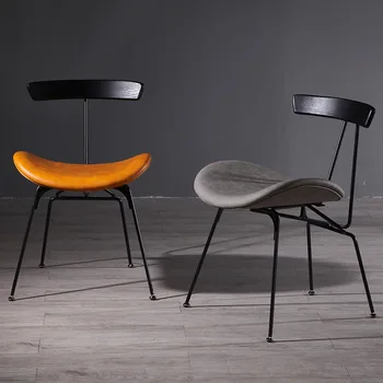 Бытовой Обеденный стул в скандинавском индустриальном стиле из кованого железа с легкой роскошной спинкой, стул для отдыха в ресторане, Дизайнерский стул Ant