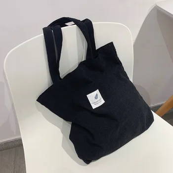 Вельветовая сумка для женщин 2023, сумка для покупок, дизайнерская сумка, осенне-зимняя студенческая сумка для девочек, женская холщовая сумка-тоут на плечо