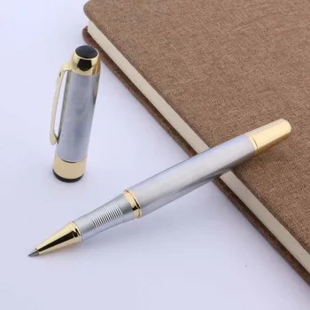 Высококачественная Металлическая Шариковая Ручка 250 мм Из Нержавеющей Стали С Золотым Зажимом 0,5 ММ С Черными Чернилами Для Заправки Офисной Ручки