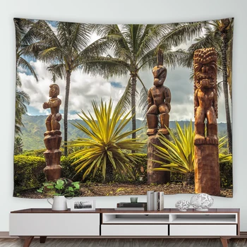Гобелен с пейзажем тропического моря, Гавайев, Пальм, природных пейзажей, садового плаката для наружного домашнего фона, настенного декора